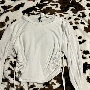 White cropped long sleeve